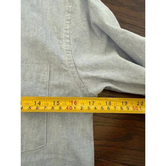 APOLIS Global Citizen Men's washed Oxford Blue Button Down Shirt size small - Picture 10 of 12